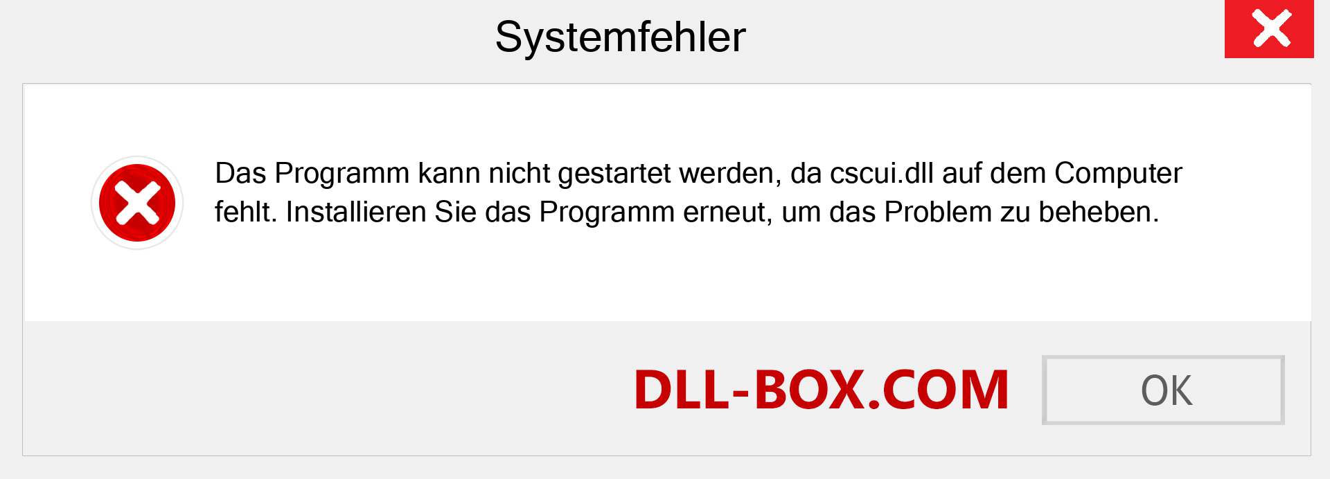 cscui.dll-Datei fehlt?. Download für Windows 7, 8, 10 - Fix cscui dll Missing Error unter Windows, Fotos, Bildern