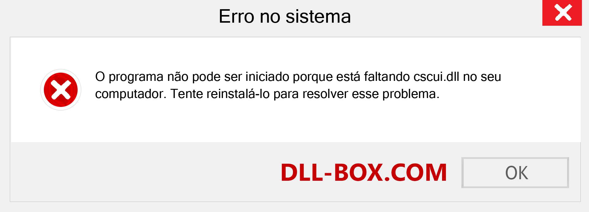 Arquivo cscui.dll ausente ?. Download para Windows 7, 8, 10 - Correção de erro ausente cscui dll no Windows, fotos, imagens